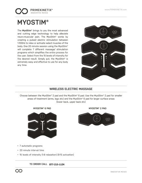 Myostim Electrical stimulation musculaire 6 Pads